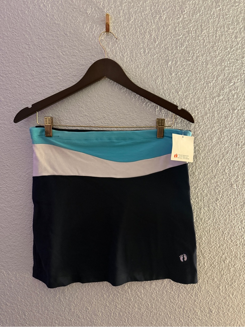 Colorblock Athletic Skirt with Turquoise Waistband